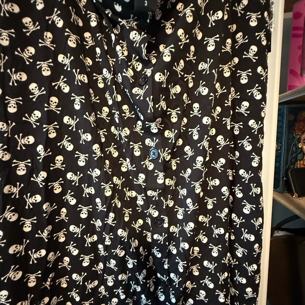 Hot Topic Black Skull Print Maxi Skirt size 3X NWT - Picture 4 of 5